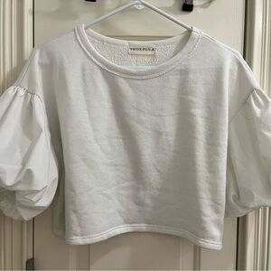 Who What Wear Ivory Puff Sleeve Blouse